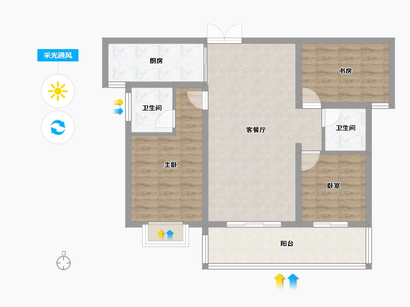 陕西省-安康市-城建锦绣星城-88.45-户型库-采光通风