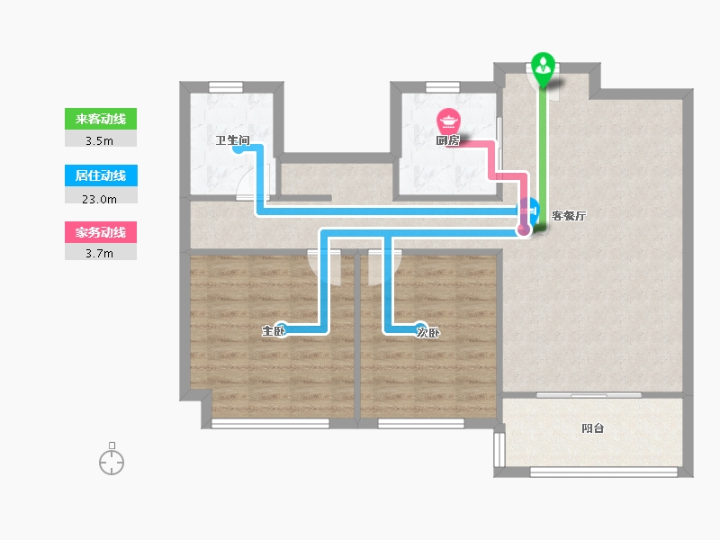 安徽省-合肥市-紫荆名都二期沁园-79.00-户型库-动静线