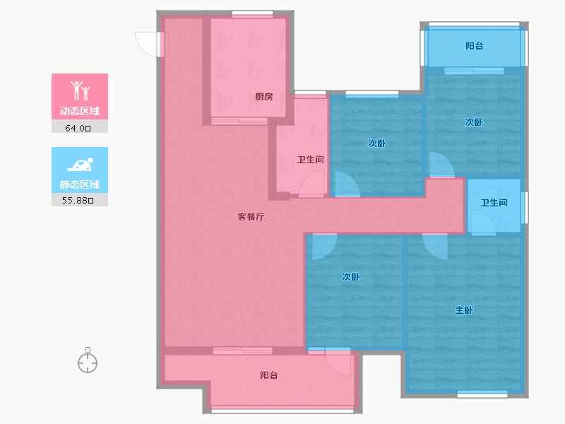 湖北省-宜昌市-金陵世纪城-108.11-户型库-动静分区