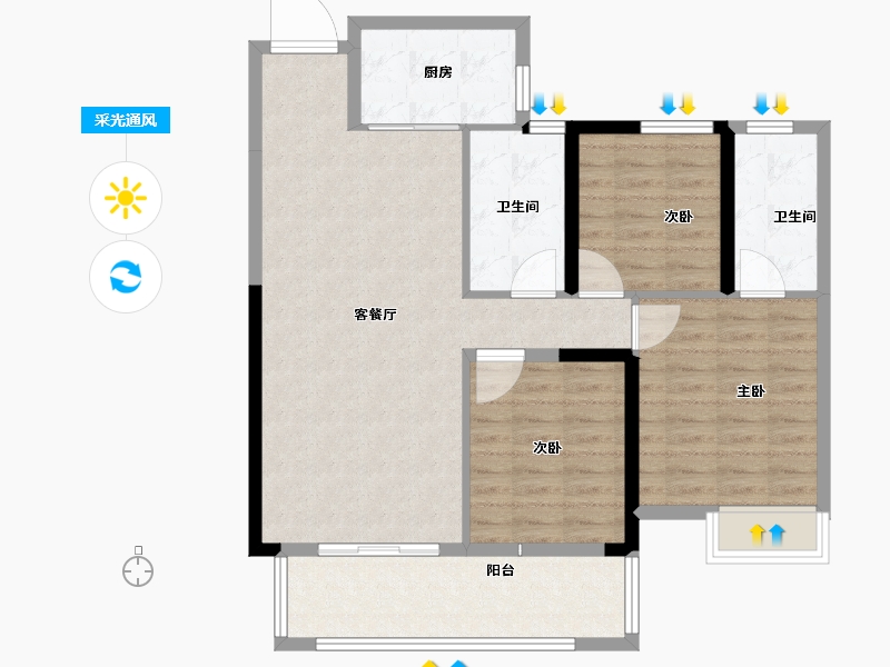 湖北省-宜昌市-房投领尚-94.40-户型库-采光通风