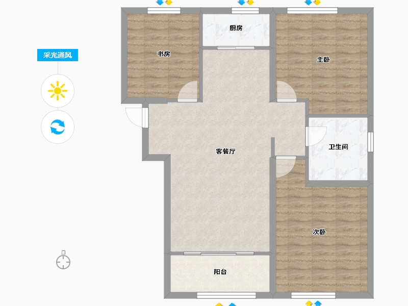 河北省-保定市-花溪壹号院-91.19-户型库-采光通风