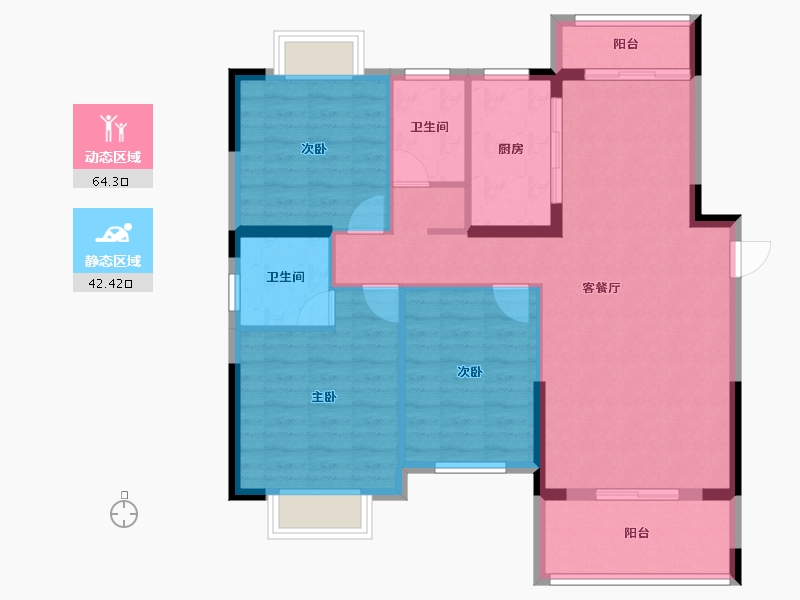 江西省-九江市-柴桑壹品-96.59-户型库-动静分区