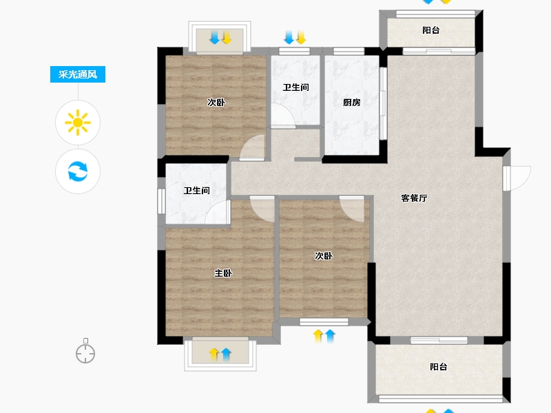 江西省-九江市-柴桑壹品-96.59-户型库-采光通风