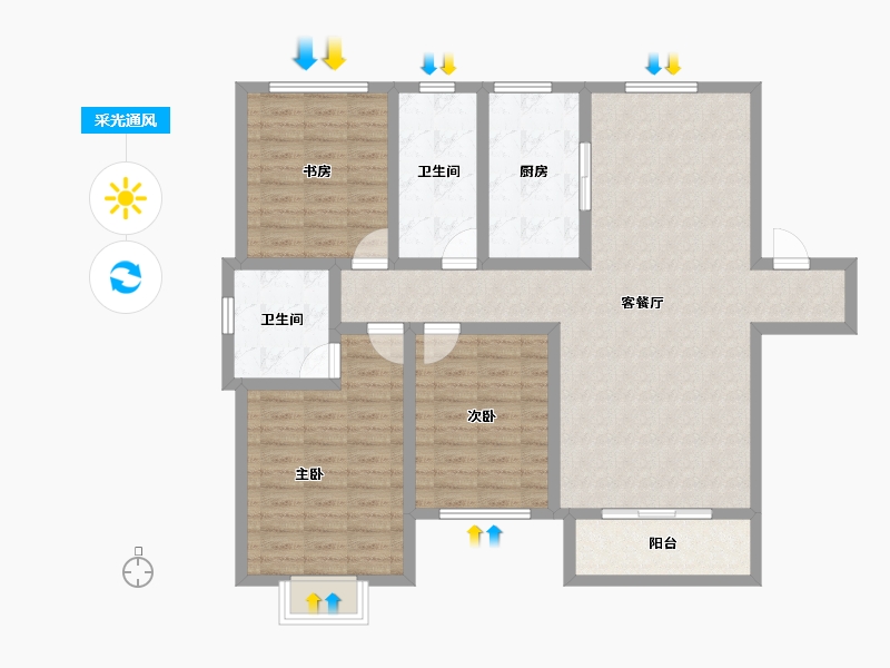 河北省-保定市-王府壹号-109.30-户型库-采光通风