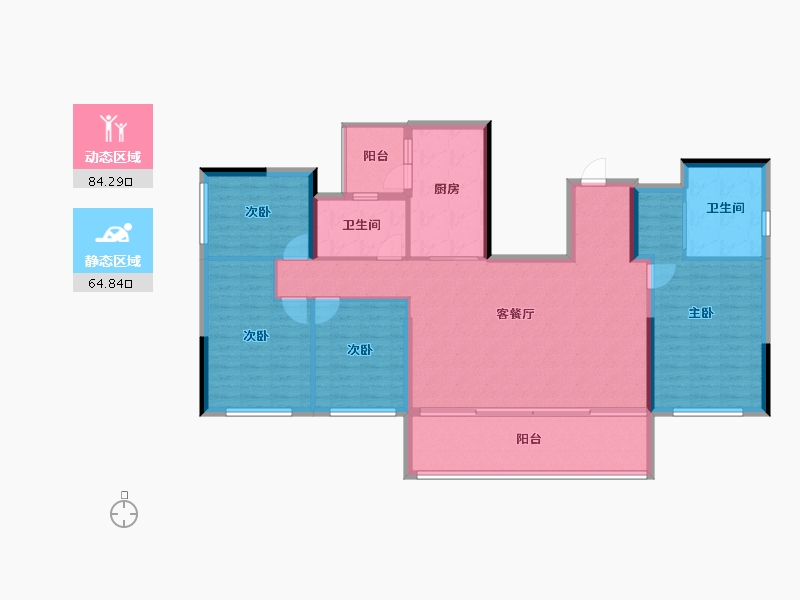 四川省-成都市-中国铁建西派金沙-136.00-户型库-动静分区