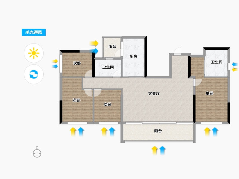 四川省-成都市-中国铁建西派金沙-136.00-户型库-采光通风