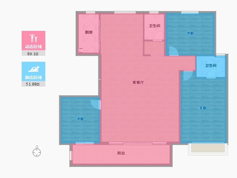 山西省-阳泉市-晋阳壹号院-129.76-户型库-动静分区