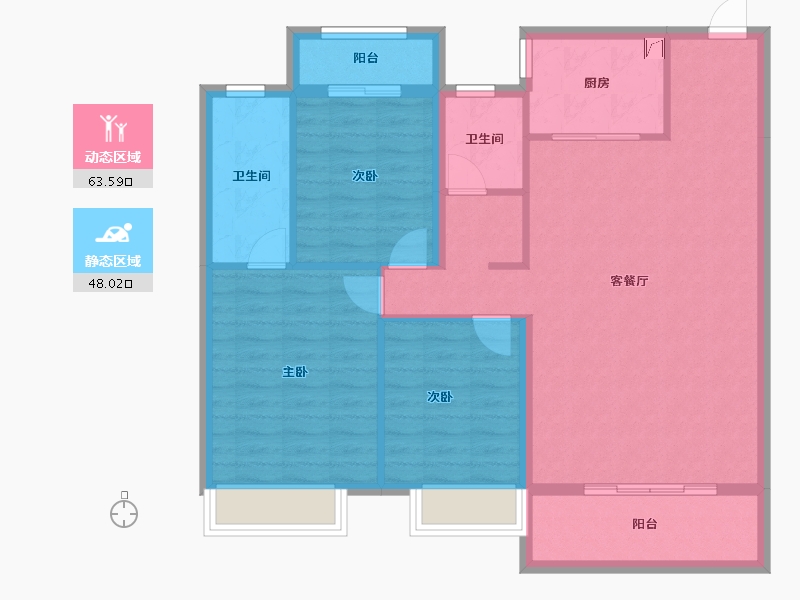 山西省-阳泉市-晋阳壹号院-101.15-户型库-动静分区