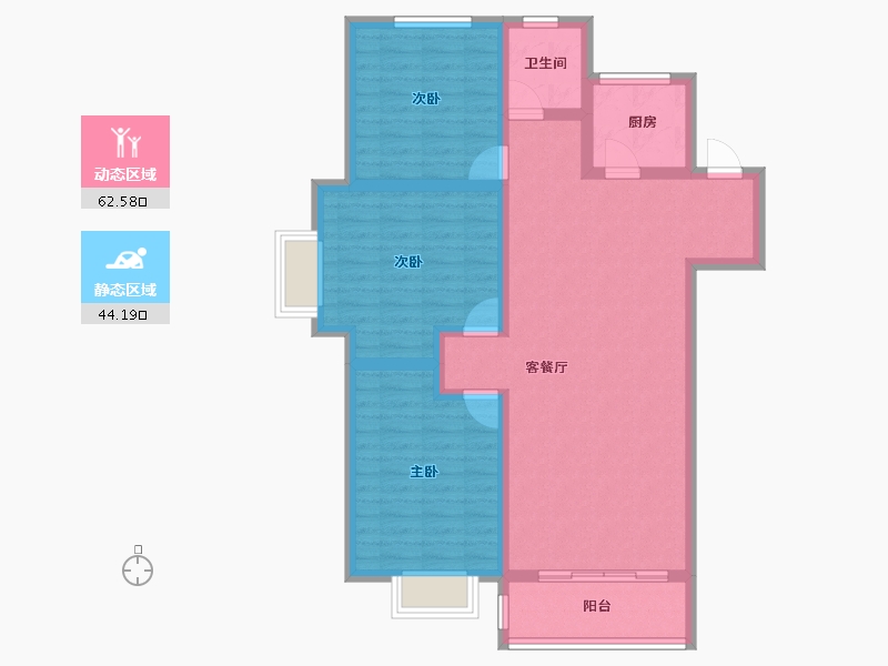 河北省-保定市-王府壹号-95.63-户型库-动静分区