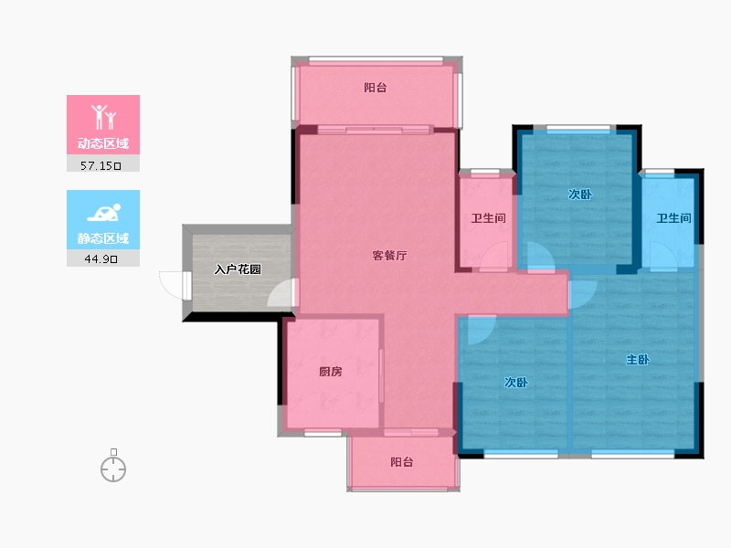 广西壮族自治区-桂林市-溯禾龙脊学府-98.28-户型库-动静分区