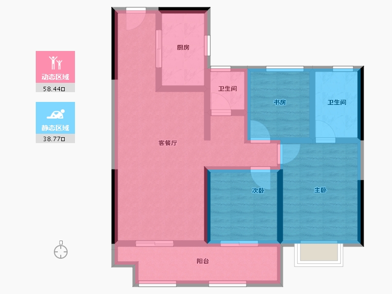 江苏省-连云港市-恒泰悦珑府-85.60-户型库-动静分区