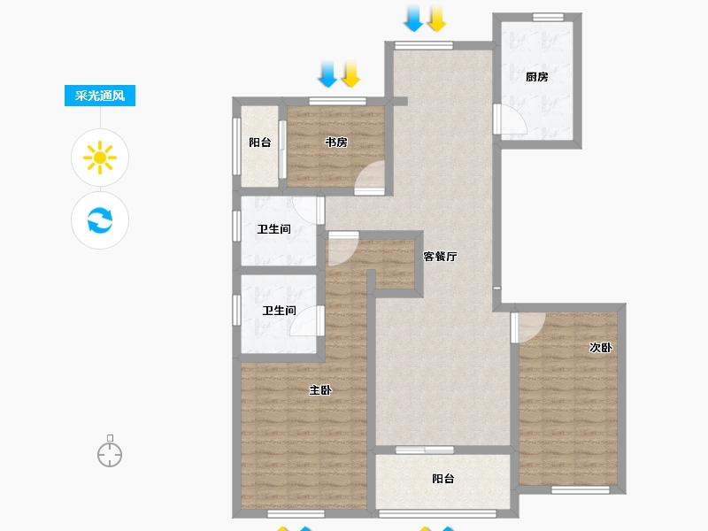 江苏省-连云港市-万润星河国际-117.61-户型库-采光通风