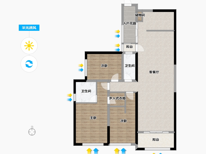 四川省-成都市-华府金沙名城-116.10-户型库-采光通风