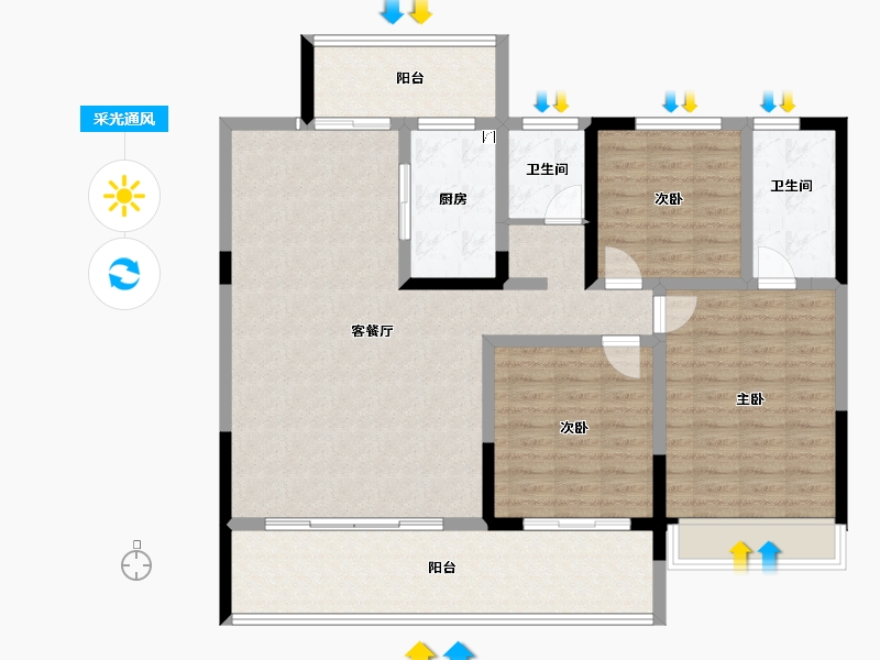 河南省-商丘市-国安天悦-120.37-户型库-采光通风