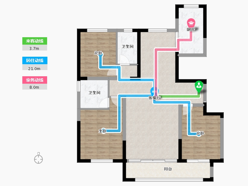 宁夏回族自治区-银川市-宁夏中房·西悦府-105.98-户型库-动静线