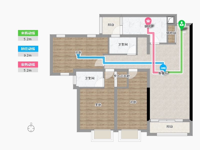 四川省-成都市-华府金沙名城-94.64-户型库-动静线