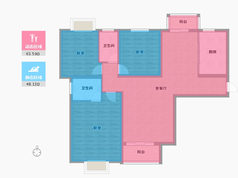 陕西省-安康市-城建锦绣星城-100.14-户型库-动静分区