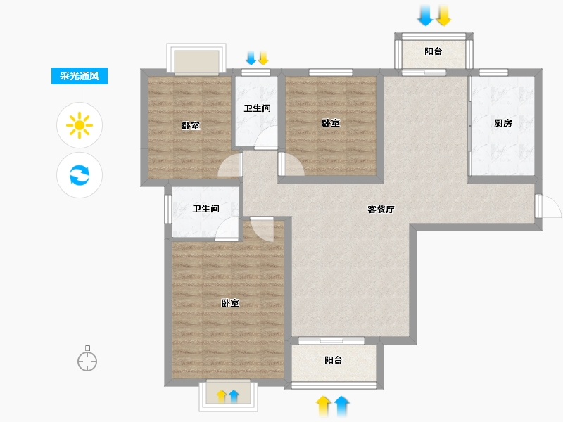 陕西省-安康市-城建锦绣星城-100.14-户型库-采光通风