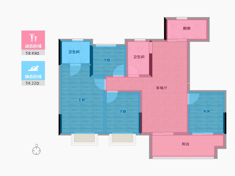 江苏省-连云港市-恒泰悦珑府-102.41-户型库-动静分区