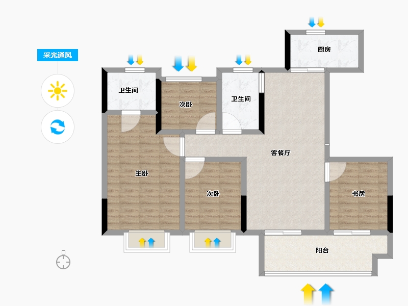 江苏省-连云港市-恒泰悦珑府-102.41-户型库-采光通风