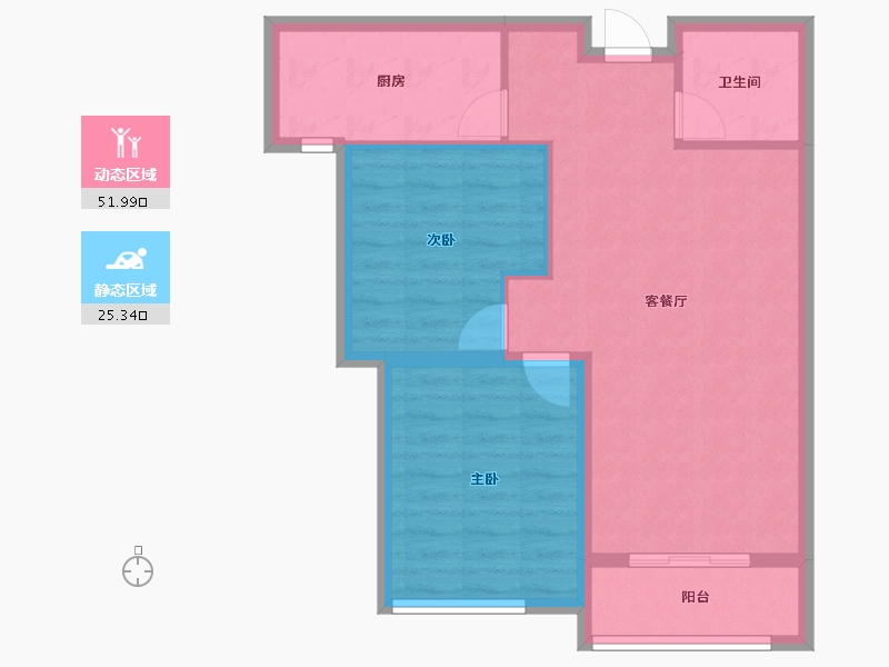 河北省-保定市-花溪壹号院-69.67-户型库-动静分区