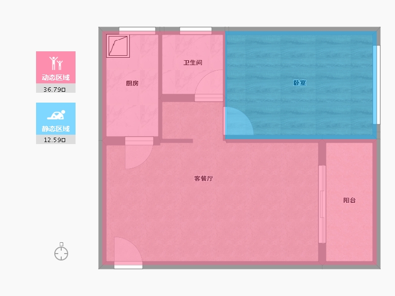 广东省-江门市-泉林黄金小镇-44.38-户型库-动静分区