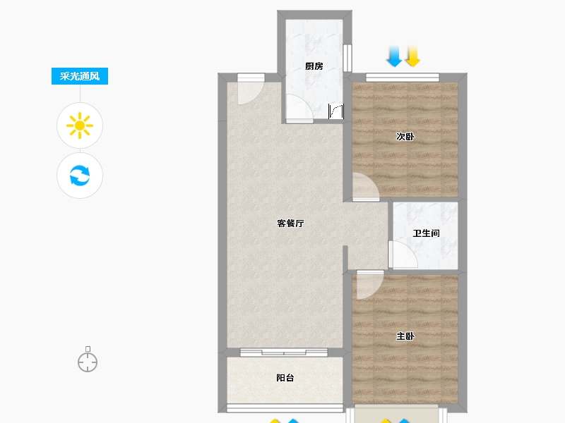 山西省-晋中市-阳光城文澜府-61.69-户型库-采光通风