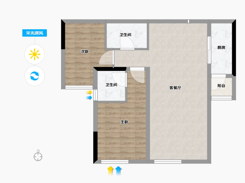 江苏省-连云港市-万润星河国际-74.40-户型库-采光通风