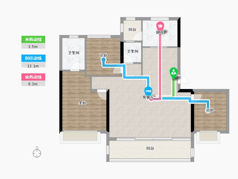 四川省-成都市-首创禧瑞光华-110.14-户型库-动静线