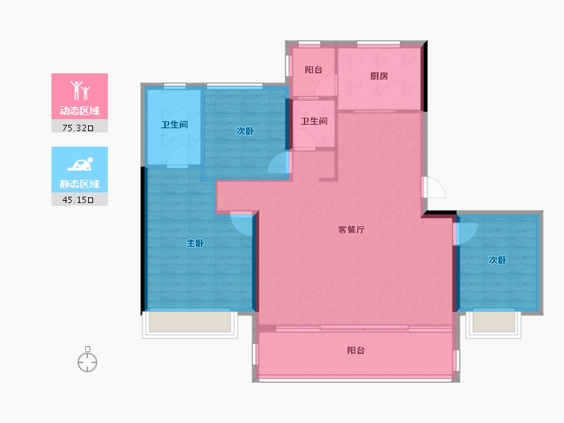 四川省-成都市-首创禧瑞光华-110.14-户型库-动静分区