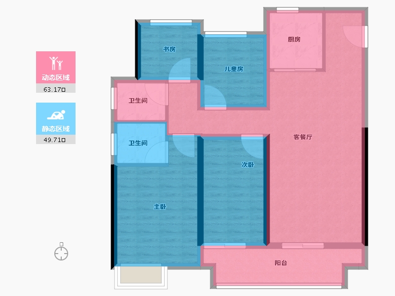 江苏省-连云港市-融盛状元府-100.81-户型库-动静分区