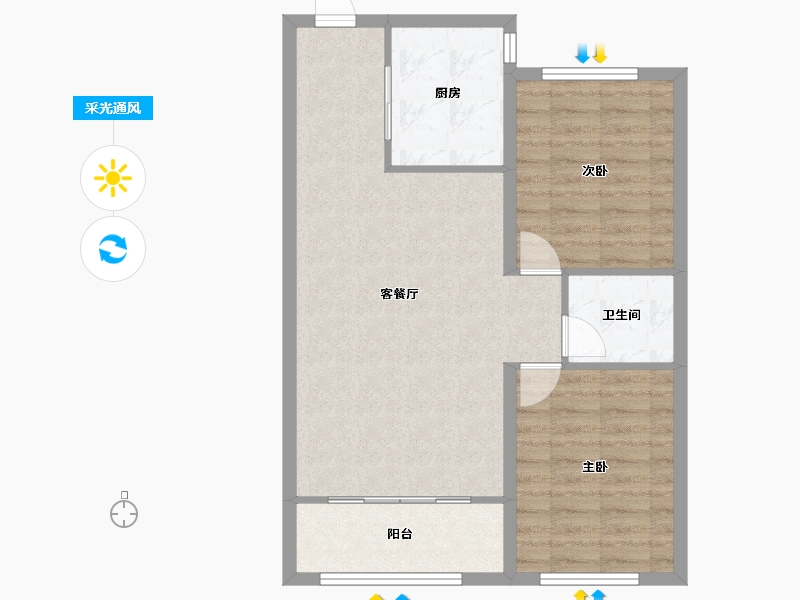 河北省-保定市-花溪壹号院-71.68-户型库-采光通风