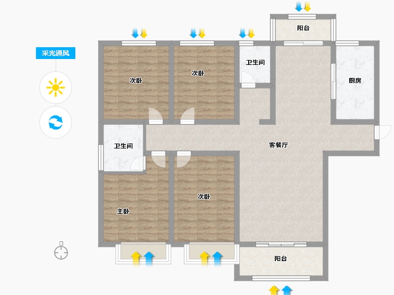 河南省-新乡市-高晟福润城-119.19-户型库-采光通风