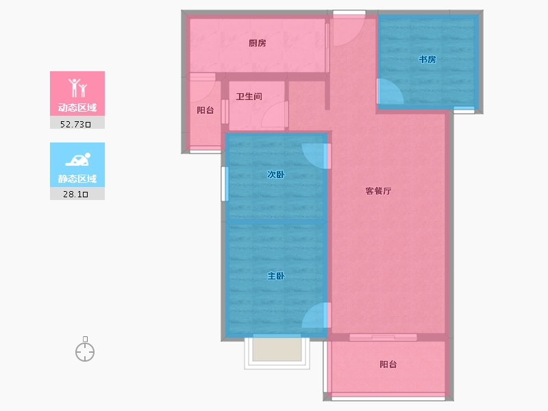 陕西省-安康市-城建锦绣星城-71.87-户型库-动静分区