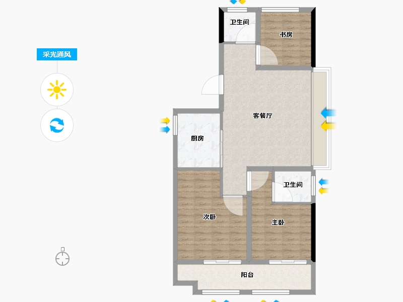 江苏省-连云港市-恒泰悦珑府-91.46-户型库-采光通风