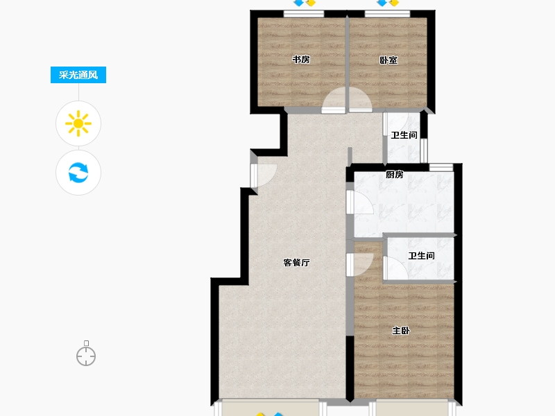 河北省-唐山市-三盛璞悦风华-78.49-户型库-采光通风