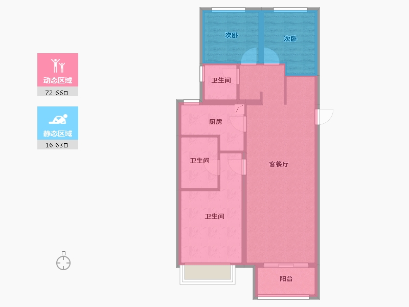 山西省-晋中市-阳光城文澜府-79.76-户型库-动静分区