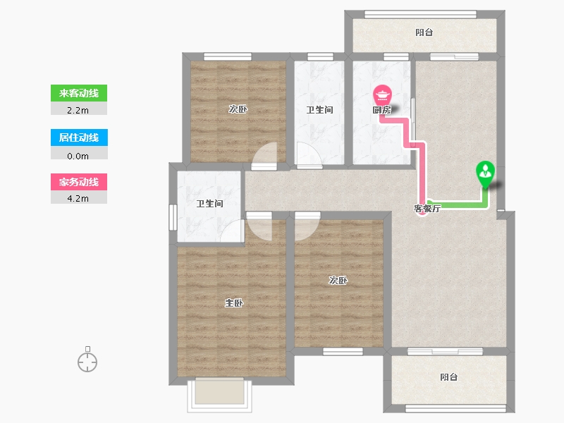 安徽省-蚌埠市-通成紫都顺苑-95.88-户型库-动静线