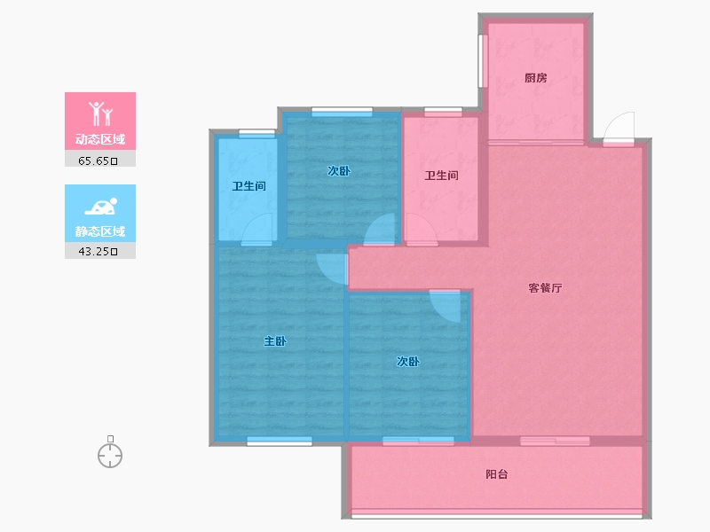 湖北省-宜昌市-金陵世纪城-98.96-户型库-动静分区