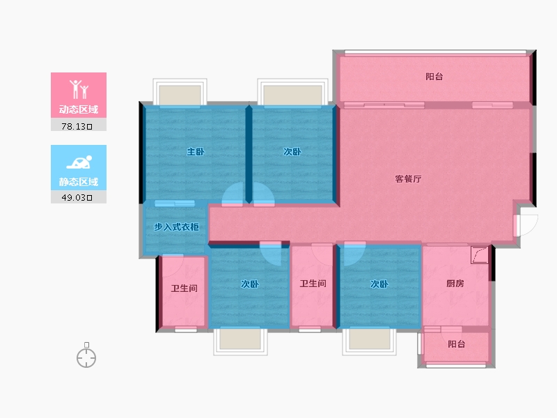 四川省-成都市-中建天府公馆-113.65-户型库-动静分区