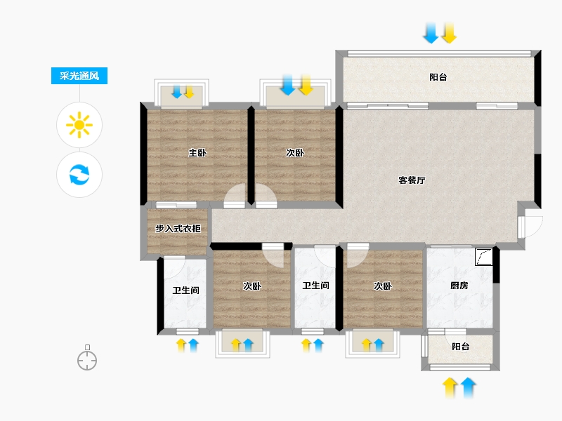 四川省-成都市-中建天府公馆-113.65-户型库-采光通风