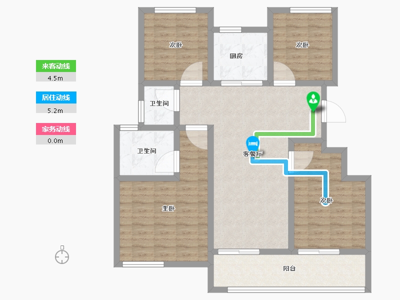 江苏省-连云港市-同天国宾府-100.80-户型库-动静线