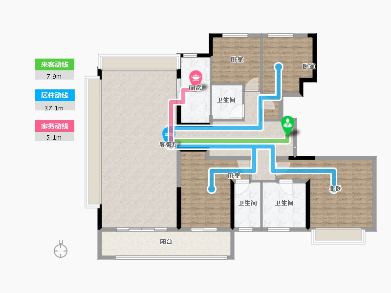 安徽省-蚌埠市-碧桂园·云樾风华-174.41-户型库-动静线