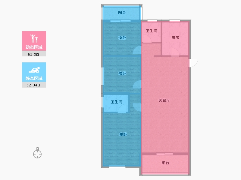 湖北省-宜昌市-金陵世纪城-105.02-户型库-动静分区