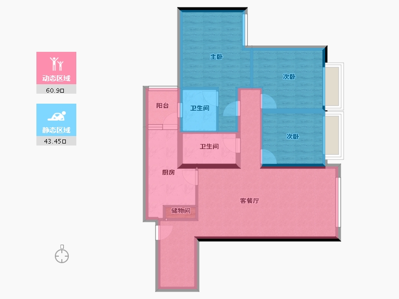 四川省-成都市-华府金沙名城-92.74-户型库-动静分区