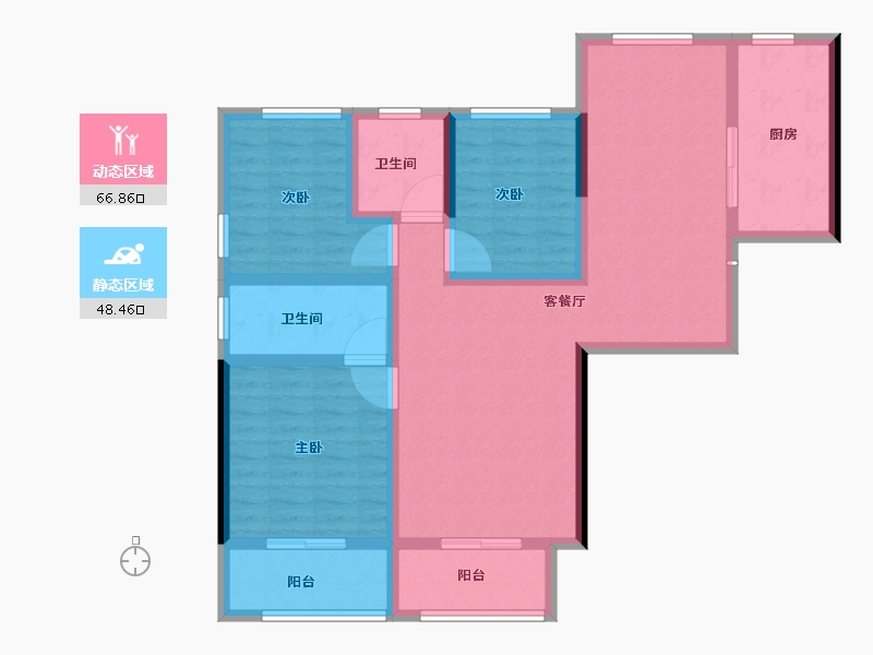 江苏省-连云港市-万润星河国际-102.41-户型库-动静分区