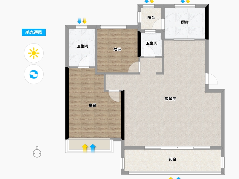 四川省-成都市-首创禧瑞光华-100.36-户型库-采光通风