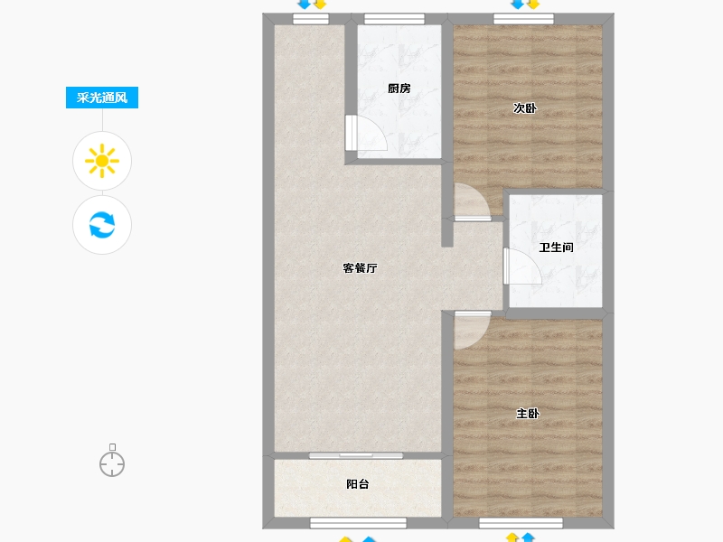 河北省-保定市-花溪壹号院-72.65-户型库-采光通风