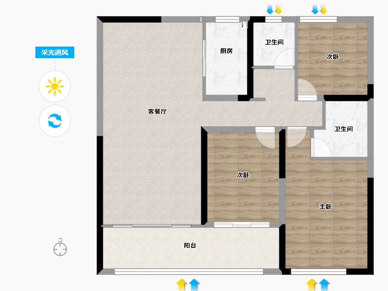 河南省-商丘市-国安天悦-103.31-户型库-采光通风