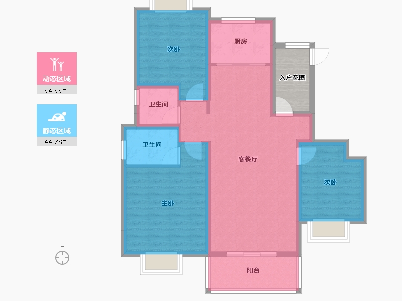 陕西省-安康市-城建锦绣星城-93.68-户型库-动静分区